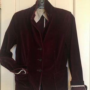 Jcrew Plum Velvet Riding Blazer